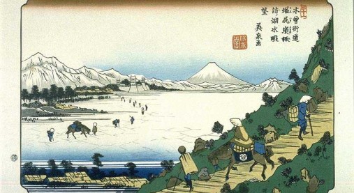 Shiojiri on the Kisokaido, ukiyo-e prints by Keisai Eisen